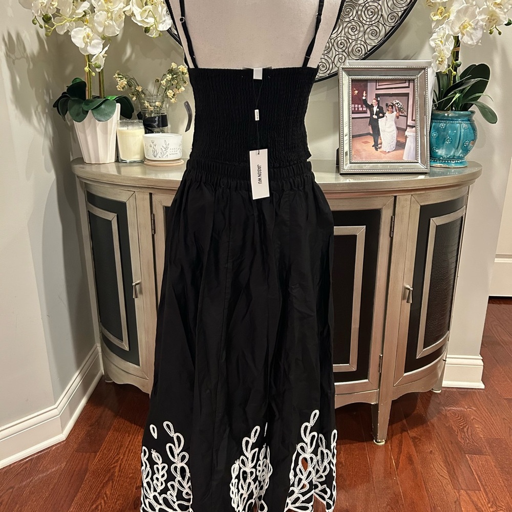 Jason Wu Black Maxi Skirt Set with White Embroidered Trim size M #163 NWT - Picture 3 of 10